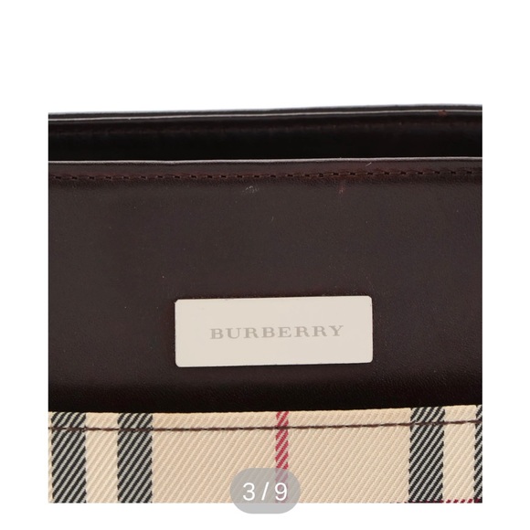 Vintage Burberry Check Canvas and Leather tote bag - Picture 4 of 8